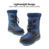 DREAM PAIRS Boys Snow Boots Camouflage Slip Resistant Faux Fur Lined Winter Shoes for Little/Big Kid(Dark Blue)