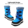 DREAM PAIRS Boys Snow Boots Camouflage Slip Resistant Faux Fur Lined Winter Shoes for Little/Big Kid(Royal Blue)