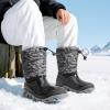 DREAM PAIRS Boys Snow Boots Waterproof Camouflage Slip Resistant Mid Calf Faux Fur Lining Outdoor Winter Shoes for Little/Big Kids(Gray/Black)