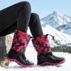 DREAM PAIRS Boys Snow Boots Waterproof Camouflage Slip Resistant Mid Calf Faux Fur Lining Outdoor Winter Shoes for Little/Big Kids(Red/Black)