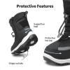DREAM PAIRS Boys Toddler Snow Boots Interchangeable Accessories Slip Resistant Faux Fur Lined Mid Calf Little Kids Winter Shoes(Black)