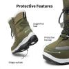 DREAM PAIRS Boys Toddler Snow Boots Interchangeable Accessories Slip Resistant Faux Fur Lined Mid Calf Little Kids Winter Shoes(Olive Green)