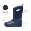 DREAM PAIRS Boys Waterproof Boots Outdoor Shoes with Handles for Rain Snow Winter Mud and Cold Weather for Little/Big Kids(Navy)