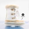 DREAM PAIRS Boys & Girls Faux Fur-Lined Winter Snow Boots for Little/Big Kids(Beige/White)