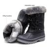 DREAM PAIRS Boys & Girls Faux Fur-Lined Winter Snow Boots for Little/Big Kids(Black)