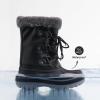 DREAM PAIRS Boys & Girls Faux Fur-Lined Winter Snow Boots for Little/Big Kids(Black)