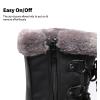 DREAM PAIRS Boys & Girls Faux Fur-Lined Winter Snow Boots for Little/Big Kids(Black)