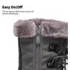 DREAM PAIRS Boys & Girls Faux Fur-Lined Winter Snow Boots for Little/Big Kids(Grey)