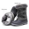 DREAM PAIRS Boys & Girls Faux Fur-Lined Winter Snow Boots for Little/Big Kids(Grey)