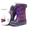 DREAM PAIRS Boys & Girls Faux Fur-Lined Winter Snow Boots for Little/Big Kids(Purple)