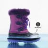 DREAM PAIRS Boys & Girls Faux Fur-Lined Winter Snow Boots for Little/Big Kids(Purple)