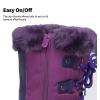 DREAM PAIRS Boys & Girls Faux Fur-Lined Winter Snow Boots for Little/Big Kids(Purple)