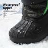 DREAM PAIRS Boys & Girls Mid Calf Water-Resistant Winter Snow Boots for Toddler/Little/Big Kid(Black/Neon/Green)