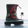 DREAM PAIRS Boys & Girls Mid Calf Water-Resistant Winter Snow Boots for Toddler/Little/Big Kid(Black/Red)