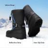 DREAM PAIRS Boys & Girls Mid Calf Water-Resistant Winter Snow Boots for Toddler/Little/Big Kid(Blue/Black)
