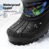 DREAM PAIRS Boys & Girls Mid Calf Water-Resistant Winter Snow Boots for Toddler/Little/Big Kid(Blue/Black)