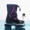 DREAM PAIRS Boys & Girls Mid Calf Water-Resistant Winter Snow Boots for Toddler/Little/Big Kid(Navy/Fuchsia)