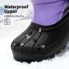 DREAM PAIRS Boys & Girls Mid Calf Water-Resistant Winter Snow Boots for Toddler/Little/Big Kid(Purple/Grey)