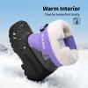 DREAM PAIRS Boys & Girls Mid Calf Water-Resistant Winter Snow Boots for Toddler/Little/Big Kid(Purple/Grey)