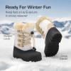DREAM PAIRS Boys & Girls Waterproof Winter Snow Boots for Little Kid/Big Kid(Beige/White)