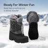 DREAM PAIRS Boys & Girls Waterproof Winter Snow Boots for Little Kid/Big Kid(Grey)