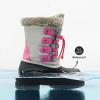 DREAM PAIRS Boys & Girls Waterproof Winter Snow Boots for Little Kid/Big Kid(Grey/Fuchsia)