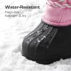 DREAM PAIRS Boys & Girls Waterproof Winter Snow Boots for Little Kid/Big Kid(Grey/Pink)