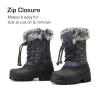 DREAM PAIRS Boys & Girls Waterproof Winter Snow Boots for Little Kid/Big Kid(Navy)