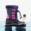 DREAM PAIRS Boys & Girls Waterproof Winter Snow Boots for Little Kid/Big Kid(Navy/Fuchsia)
