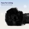 DREAM PAIRS Cozy Kids Snow Boots, Warm & Water-Resistant Winter Boots with Faux Fur for All-Day Play, Non-Slip Mid Calf Boots(Black)