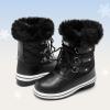DREAM PAIRS Cozy Kids Snow Boots, Warm & Water-Resistant Winter Boots with Faux Fur for All-Day Play, Non-Slip Mid Calf Boots(Black)