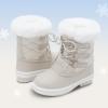 DREAM PAIRS Cozy Kids Snow Boots, Warm & Water-Resistant Winter Boots with Faux Fur for All-Day Play, Non-Slip Mid Calf Boots(Off-white)