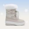 DREAM PAIRS Cozy Kids Snow Boots, Warm & Water-Resistant Winter Boots with Faux Fur for All-Day Play, Non-Slip Mid Calf Boots(Off-white)
