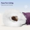 DREAM PAIRS Cozy Kids Snow Boots, Warm & Water-Resistant Winter Boots with Faux Fur for All-Day Play, Non-Slip Mid Calf Boots(Purple/White)