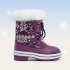 DREAM PAIRS Cozy Kids Snow Boots, Warm & Water-Resistant Winter Boots with Faux Fur for All-Day Play, Non-Slip Mid Calf Boots(Purple/White)