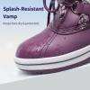 DREAM PAIRS Cozy Kids Snow Boots, Warm & Water-Resistant Winter Boots with Faux Fur for All-Day Play, Non-Slip Mid Calf Boots(Purple/White)