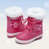 DREAM PAIRS Cozy Kids Snow Boots, Warm & Water-Resistant Winter Boots with Faux Fur for All-Day Play, Non-Slip Mid Calf Boots(Rose Red)