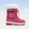DREAM PAIRS Cozy Kids Snow Boots, Warm & Water-Resistant Winter Boots with Faux Fur for All-Day Play, Non-Slip Mid Calf Boots(Rose Red)