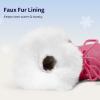 DREAM PAIRS Cozy Kids Snow Boots, Warm & Water-Resistant Winter Boots with Faux Fur for All-Day Play, Non-Slip Mid Calf Boots(Rose Red)