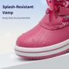 DREAM PAIRS Cozy Kids Snow Boots, Warm & Water-Resistant Winter Boots with Faux Fur for All-Day Play, Non-Slip Mid Calf Boots(Rose Red)