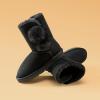 DREAM PAIRS Girls Boots Kids Boys Winter Snow Suede Mid Calf Boots Faux Fur Lined FuzzyChic Kid’s Lolly for Little Kid/Big Kid(All Black)