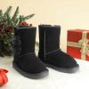 DREAM PAIRS Girls Boots Kids Boys Winter Snow Suede Mid Calf Boots Faux Fur Lined FuzzyChic Kid’s Lolly for Little Kid/Big Kid(Black)