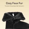 DREAM PAIRS Girls Boots Kids Boys Winter Snow Suede Mid Calf Boots Faux Fur Lined FuzzyChic Kid’s Lolly for Little Kid/Big Kid(Black)