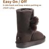 DREAM PAIRS Girls Boots Kids Boys Winter Snow Suede Mid Calf Boots Faux Fur Lined FuzzyChic Kid’s Lolly for Little Kid/Big Kid(Brown)
