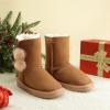 DREAM PAIRS Girls Boots Kids Boys Winter Snow Suede Mid Calf Boots Faux Fur Lined FuzzyChic Kid’s Lolly for Little Kid/Big Kid(Chesnut)