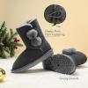 DREAM PAIRS Girls Boots Kids Boys Winter Snow Suede Mid Calf Boots Faux Fur Lined FuzzyChic Kid’s Lolly for Little Kid/Big Kid(Grey)