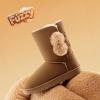 DREAM PAIRS Girls Boots Kids Boys Winter Snow Suede Mid Calf Boots Faux Fur Lined FuzzyChic Kid’s Lolly for Little Kid/Big Kid(Light Brown)