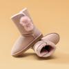 DREAM PAIRS Girls Boots Kids Boys Winter Snow Suede Mid Calf Boots Faux Fur Lined FuzzyChic Kid’s Lolly for Little Kid/Big Kid(Light Pink)