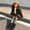 DREAM PAIRS Girls Boys Boots Kids Faux Fur Lined Winter Snow FuzzyClassic Kid’s Mid Boot(All Black)