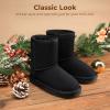 DREAM PAIRS Girls Boys Boots Kids Faux Fur Lined Winter Snow FuzzyClassic Kid’s Mid Boot(All Black)